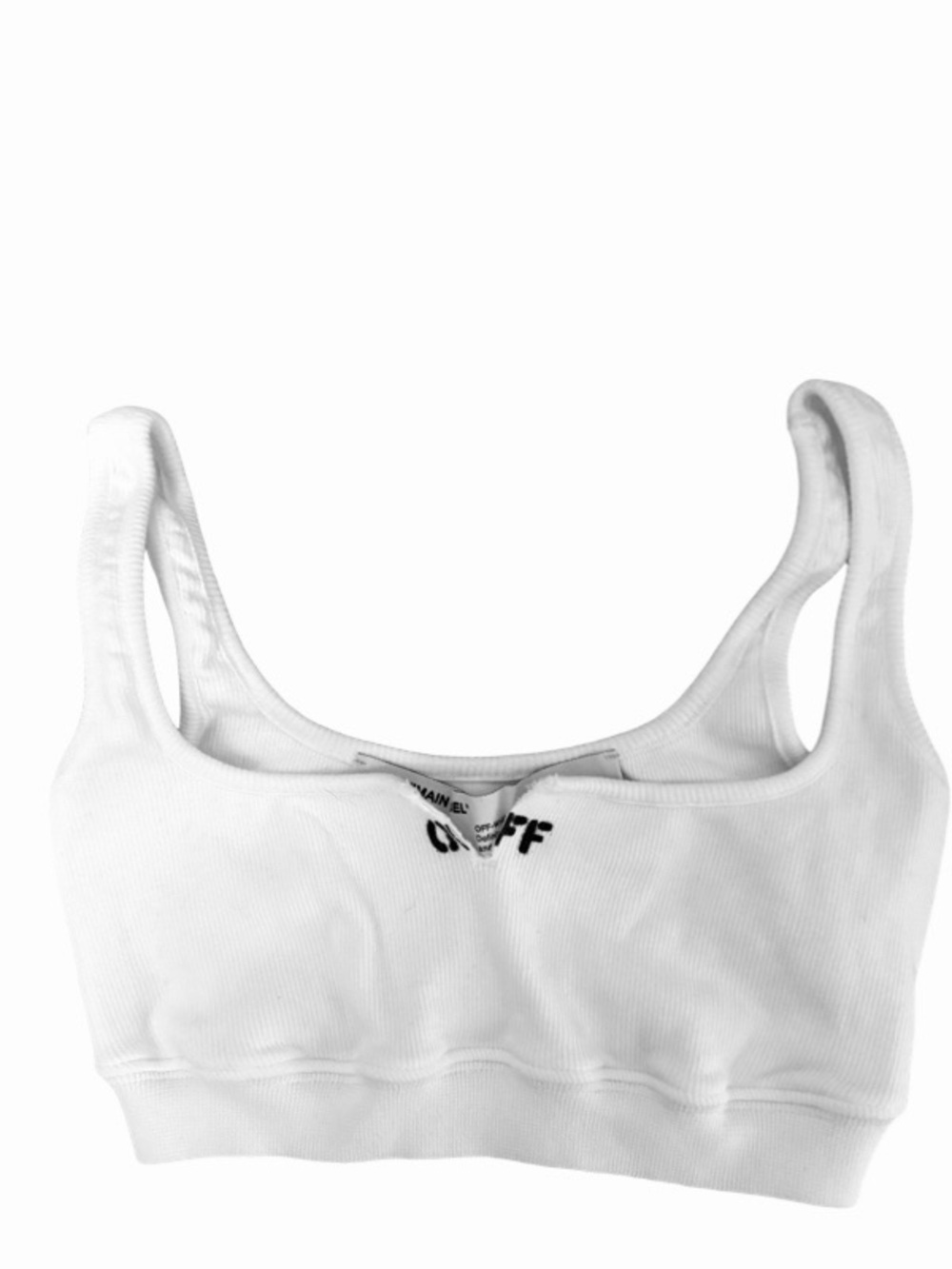 Off-White Athletic Bralette Thin Ribbed White Size 36